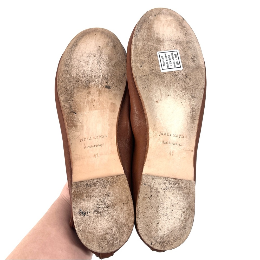 Jenni Kayne Charlotte Luxury Ballet Flat in Brown Soft Leather Size 41 - Picture 11 of 12